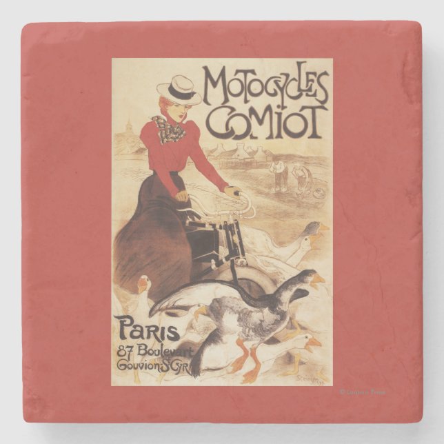 Porta-copo De Pedra Mulher de Comiot Motocycles e poster do Promo dos (Frente)