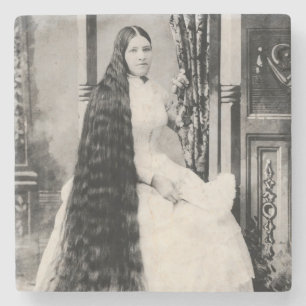 Porta-copo De Pedra Mulher Vitoriana de Cabelo Comprido