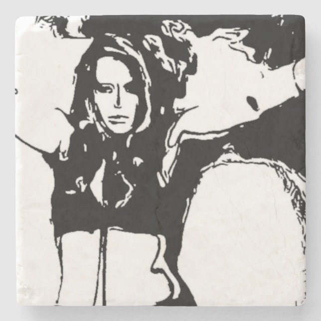 Porta-copo De Pedra Mulher Witchy (Frente)