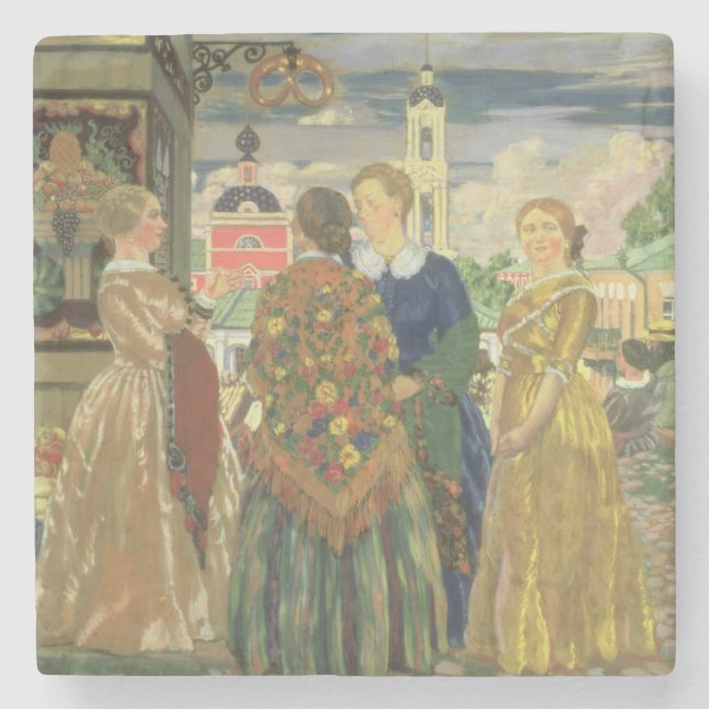 Porta-copo De Pedra Mulheres mercantes (Frente)