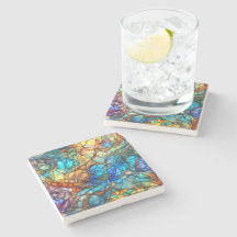 Multicolor Abstract 77 Stained Glass style