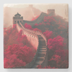 Porta-copo De Pedra Muro de excelente da China no outono - Vermelho Cê