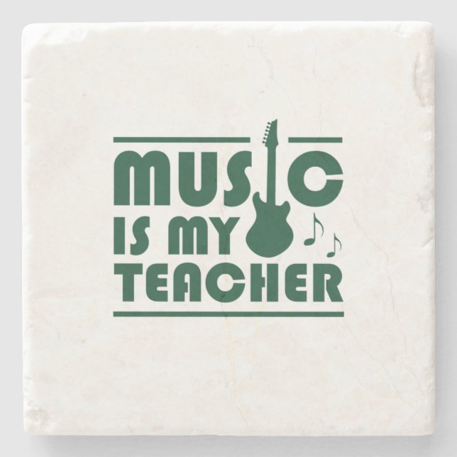 Porta-copo De Pedra Music Is My Teacher (Frente)