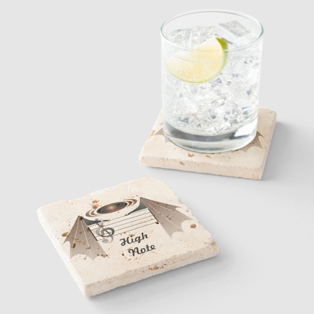 Porta-copo De Pedra Música Favorita do Bat High Note (Lateral)