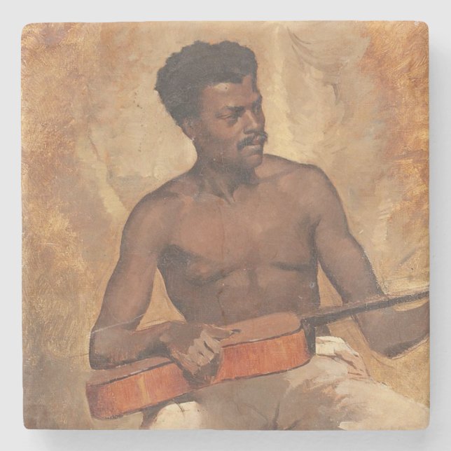 Porta-copo De Pedra Músico de Nova Orleans (Guitarista) (Francis Mille (Frente)