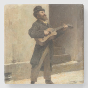 Porta-copo De Pedra Músico de rua com violão (por Gerolamo Induno)