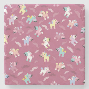 Porta-copo De Pedra Mustachio Unicornio