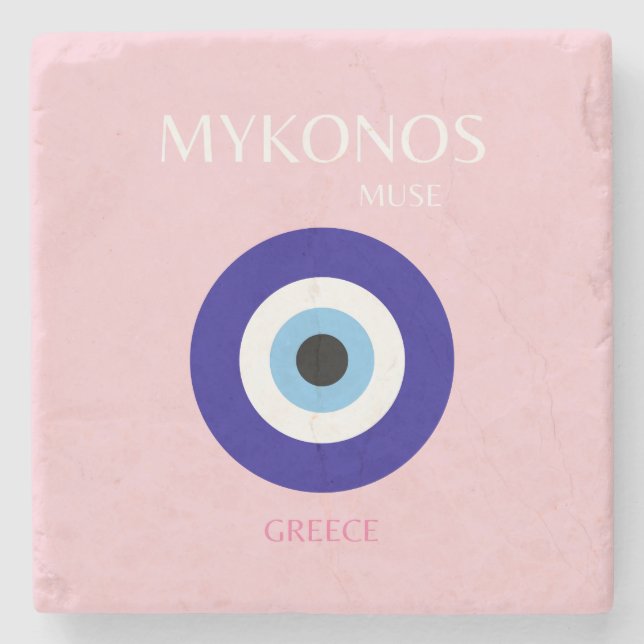 Porta-copo De Pedra Mykonos Muse, Mykonos, rosa (Frente)