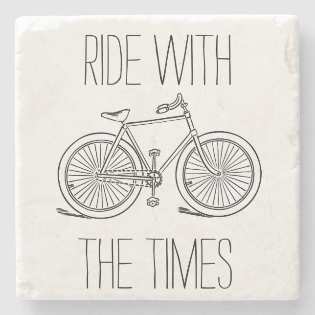 Porta-copo De Pedra Na moda Com A Bicicleta Times (Frente)