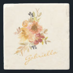 Porta-copo De Pedra Na moda de outono de outono Aquarela Floral Person<br><div class="desc">Na moda outono de outono Porta copos de Pedra Personalizada Floral de Aquarela</div>