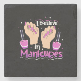 Porta-copo De Pedra Nail Hustler Acredita Em Manicuras