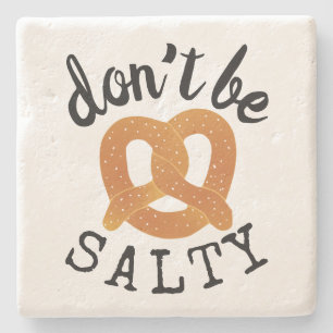 Porta-copo De Pedra Não sejas Salgado Engraçado Pretzel Pun