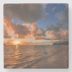 Porta-copo De Pedra Nascer do sol na ilha de Mokulua