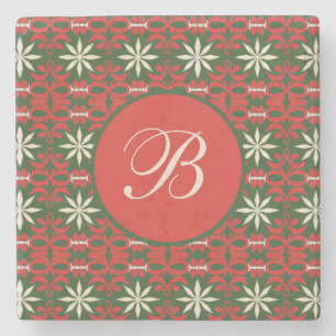 Porta-copo De Pedra Natais vintages personalizados/padronizados para o