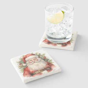 Porta-copo De Pedra Natais vintages que Santa Claus sorri