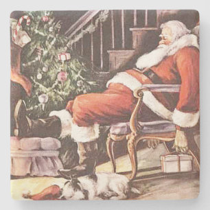 Porta-copo De Pedra Natal cansado de Papai Noel
