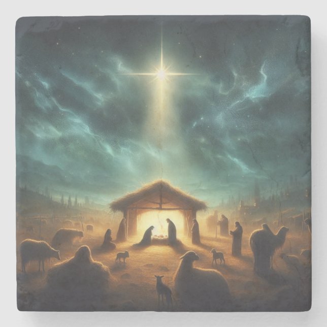 Porta-copo De Pedra Natal/Natividade/Jesus (Frente)