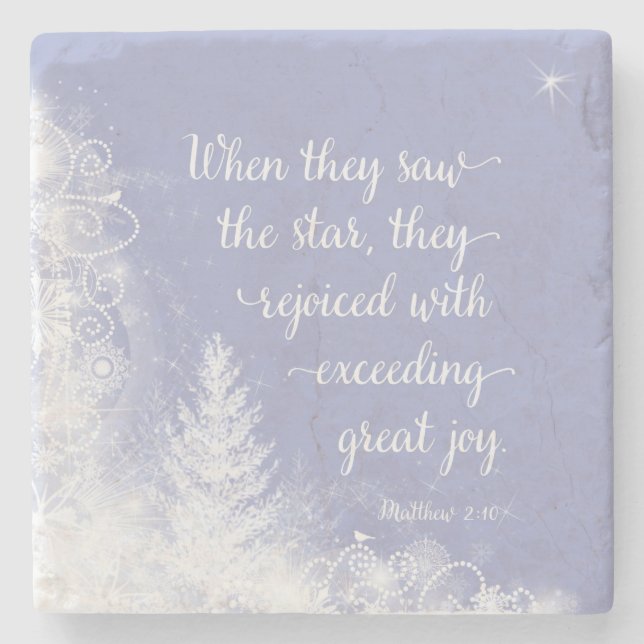 Porta-copo De Pedra Natal - Quando Viram a Estrela (Frente)