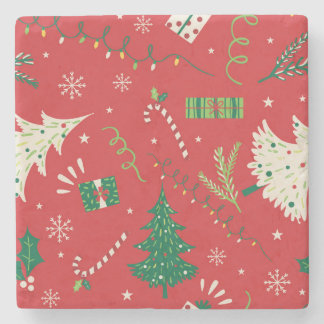 Porta-copo De Pedra Natal vintage: design ornamental.