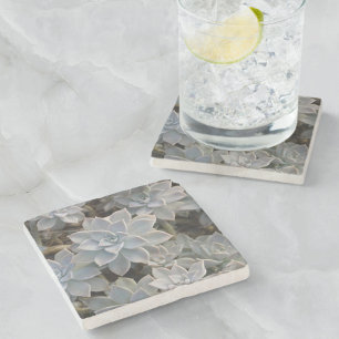 Porta-copo De Pedra Naturalmente Bonitos Suculentos Botânicos