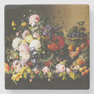 Porta-copo De Pedra Natureza-morta floral de frutas vintage de Severin