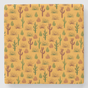 Porta-copo De Pedra Natureza Selvagem Cactus Bushes Padrão