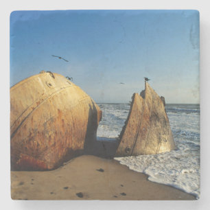 Porta-copo De Pedra Naufrágio na Praia, Skeleton Coast, Namíbia