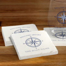 Náutica Compass Rosa Marinho Blue Boat Name