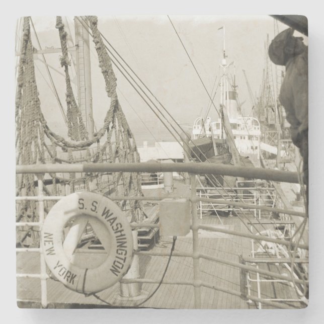 Porta-copo De Pedra Navio de cruzeiro de luxo de Washington - 1930 (Frente)