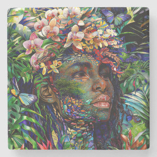 Porta-copo De Pedra "Nayari" - Espelhamento Da Selva - Mulheres Na Ama
