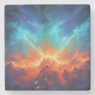 Porta-copo De Pedra Nebulosa Cósmica Arte de Galáxia Abstrata Espacial