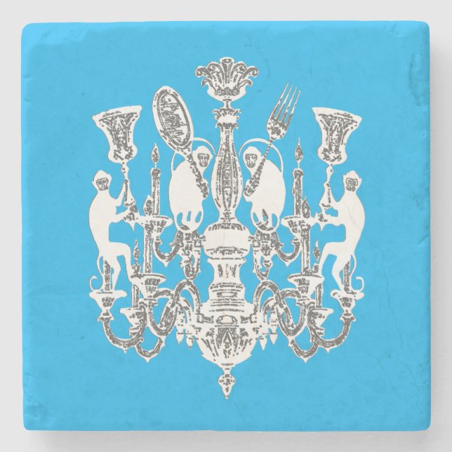 Porta-copo De Pedra Negócios de Macaco - MUDAR COR / (Frente)