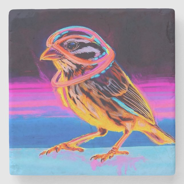 Porta-copo De Pedra Neon Sparrow com Acentos Brilhantes (Frente)