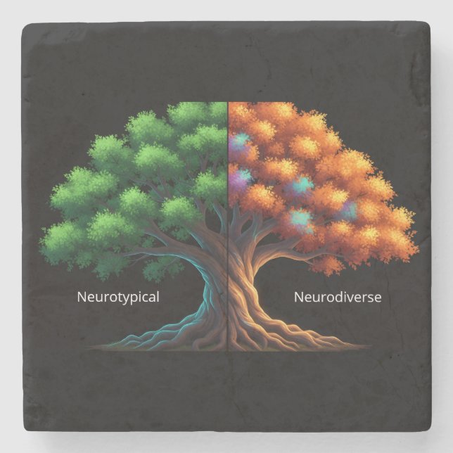 Porta-copo De Pedra Neurotypical vs. Neurodiverse (Frente)