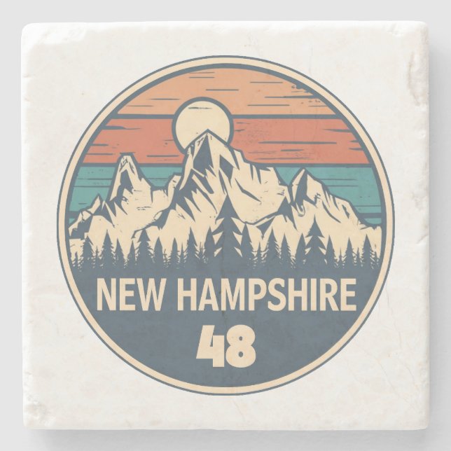 Porta-copo De Pedra New Hampshire 48 Sunset (Frente)