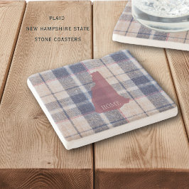Porta-copo De Pedra New Hampshire Plaid Personalized Stone Coaster