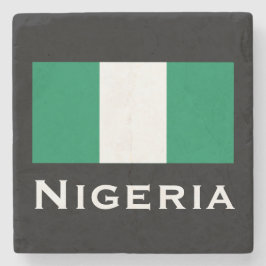 Porta-copo De Pedra Nigéria com bandeira nigeriana (África Ocidental)