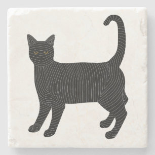 Porta-copo De Pedra Ninja Cat Stone Porta copos