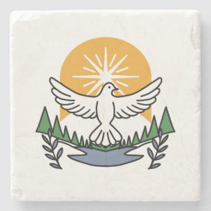 Porta-copo De Pedra No espírito de Deus que levanta - fé e liberdade