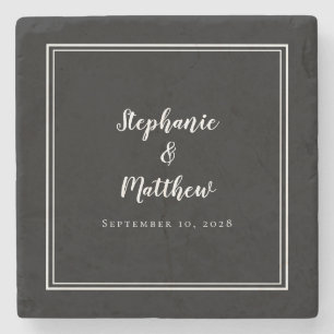 Porta-copo De Pedra Noiva Branca Negra Noiva e Noiva Elegante Simples