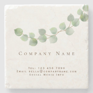 Porta-copo De Pedra Nome da empresa Elegante Green Eucalyptus Leaf Bra
