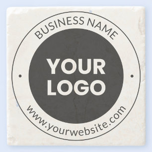 Porta-copo De Pedra Nome da Empresa & Site ou Slogan, Obrigado Etc.