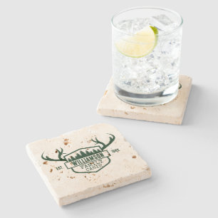 Porta-copo De Pedra Nome da Família Cabine porta copos Verde da Flores