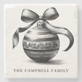 Porta-copo De Pedra Nome da Família de Pedidos de natais vintages