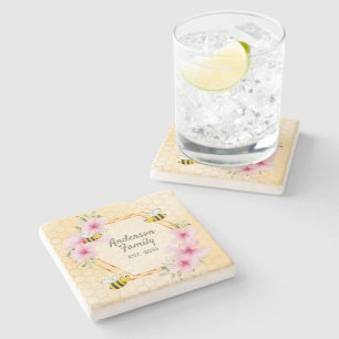 Porta-copo De Pedra Nome da família dos florais cor-de-rosa