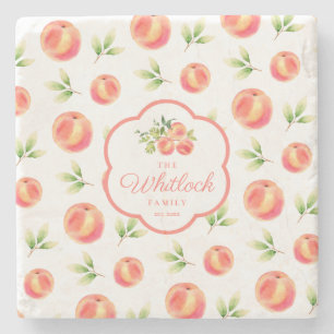 Porta-copo De Pedra Nome da Família Personalizada do Tema Peach