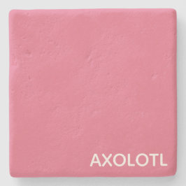 Porta-copo De Pedra Nome de cor rosa Axolotl