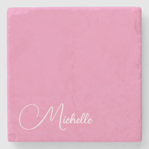 Porta-copo De Pedra Nome de escrita manual profissional moderno cor-de