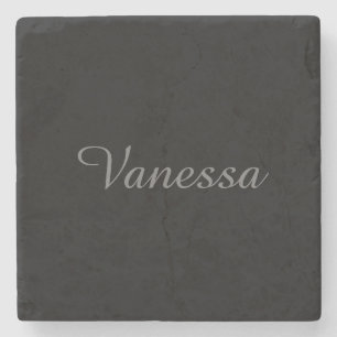 Porta-copo De Pedra Nome de escrita manual profissional preto