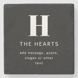 Porta-copo De Pedra Nome e Mensagem do Monograma Moderno Editável Pr